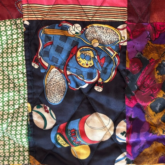 Stunning Volup Vintage 220 Hickory Reversible Patchwork Quilted Silk Jacket XL - Picture 11 of 16